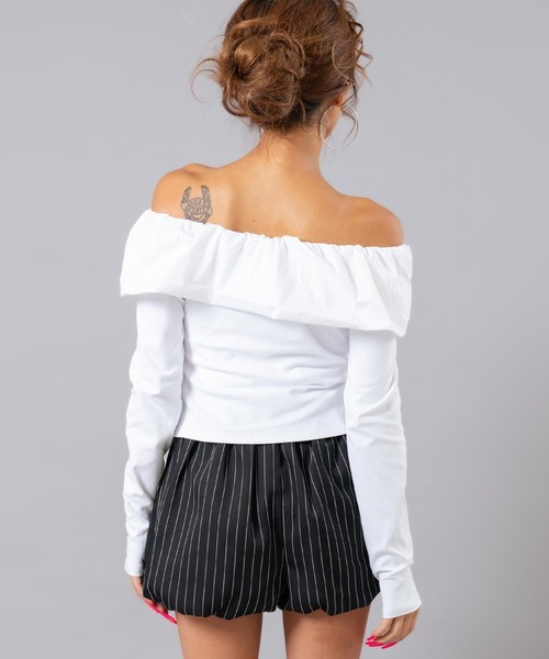 ANAP(アナップ)の「ギャザーオフショルトップス(Tシャツ/カットソー・レディース・カーキ/ホワイト/ブラック・F)」の16枚目の写真