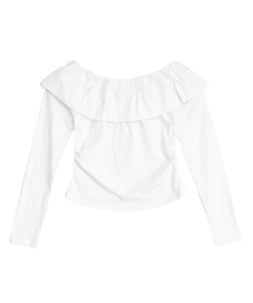 ANAP(アナップ)の「ギャザーオフショルトップス(Tシャツ/カットソー・レディース・カーキ/ホワイト/ブラック・F)」の8枚目の写真