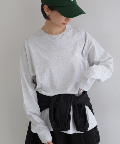 ANME(アンメ)の「ベーシック長袖Tシャツ(Tシャツ/カットソー・レディース・オフホワイト/オートミール・L/M)」の2枚目の写真