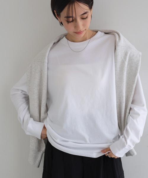 ANME(アンメ)の「ベーシック長袖Tシャツ(Tシャツ/カットソー・レディース・オフホワイト/オートミール・L/M)」の6枚目の写真