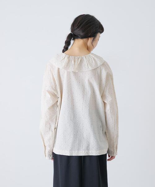 かぐれ(カグレ)の「フリルネックドットブラウス(シャツ/ブラウス・レディース・アイボリー/ブラック・FREE)」の20枚目の写真