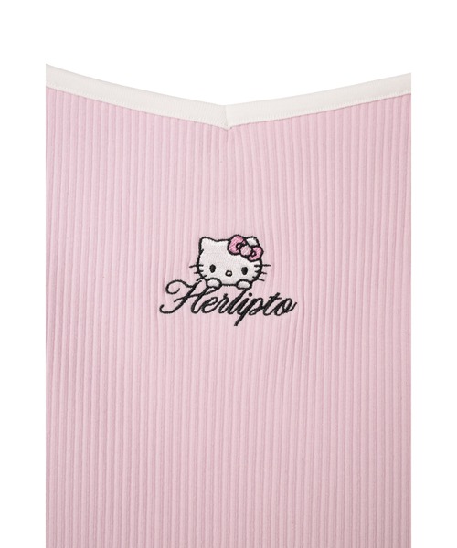 Her lip to（ハーリップトゥー）の「HLT x Hello Kitty Embroidered Camisole（キャミソール・レディース・ローズ・S/M）」の6枚目の写真