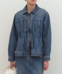 《セットアップ可/着映え》デニムペプラムジャケット