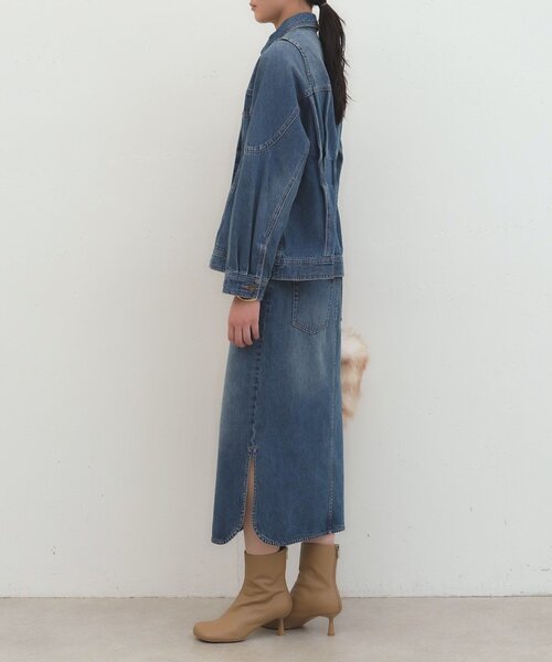 LOUNGEDRESS（ラウンジドレス）の「《セットアップ可/着映え》デニムペプラムジャケット（デニムジャケット・レディース・ブルー・FREE）」の4枚目の写真