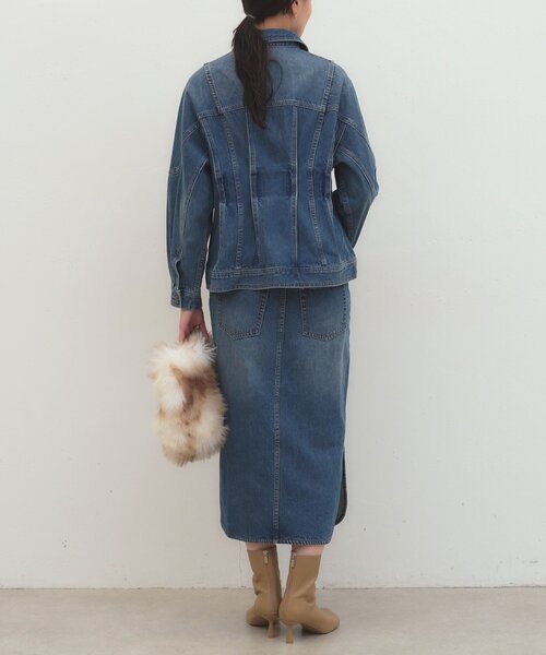 LOUNGEDRESS（ラウンジドレス）の「《セットアップ可/着映え》デニムペプラムジャケット（デニムジャケット・レディース・ブルー・FREE）」の5枚目の写真