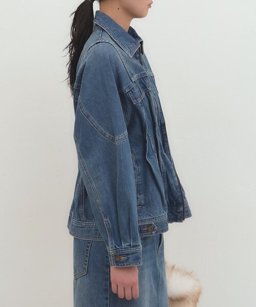 LOUNGEDRESS（ラウンジドレス）の「《セットアップ可/着映え》デニムペプラムジャケット（デニムジャケット・レディース・ブルー・FREE）」の10枚目の写真