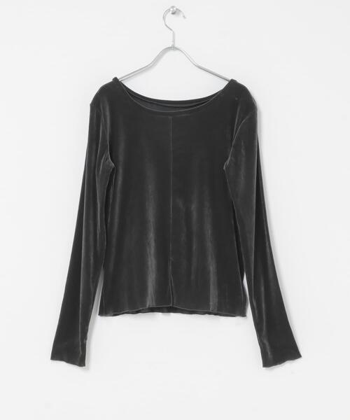 URBAN RESEARCH ROSSO WOMEN(アーバンリサーチ ロッソ)の「シアーベロアバックシームカットソー(Tシャツ/カットソー・レディース・チャコールグレー/ブルー系その他/オフホワイト/ブラウン・FREE)」の18枚目の写真