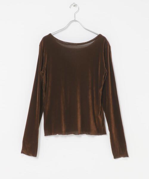 URBAN RESEARCH ROSSO WOMEN(アーバンリサーチ ロッソ)の「シアーベロアバックシームカットソー(Tシャツ/カットソー・レディース・チャコールグレー/ブルー系その他/オフホワイト/ブラウン・FREE)」の13枚目の写真