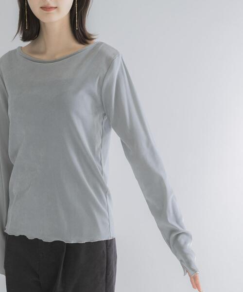 URBAN RESEARCH ROSSO WOMEN(アーバンリサーチ ロッソ)の「シアーベロアバックシームカットソー(Tシャツ/カットソー・レディース・チャコールグレー/ブルー系その他/オフホワイト/ブラウン・FREE)」の8枚目の写真