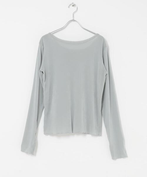 URBAN RESEARCH ROSSO WOMEN(アーバンリサーチ ロッソ)の「シアーベロアバックシームカットソー(Tシャツ/カットソー・レディース・チャコールグレー/ブルー系その他/オフホワイト/ブラウン・FREE)」の9枚目の写真