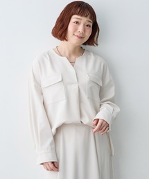 anyfee（エニフィー）の「【anyfee 大きいサイズ】ウーリッシュダブルポケットスキッパーシャツ イージーケア《セットアップ対応 上下別売り》（シャツ/ブラウス）」