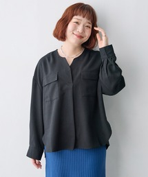 【anyfee/大きいサイズ】ウーリッシュダブルポケットスキッパーシャツ/イージーケア《セットアップ対応/上下別売り》