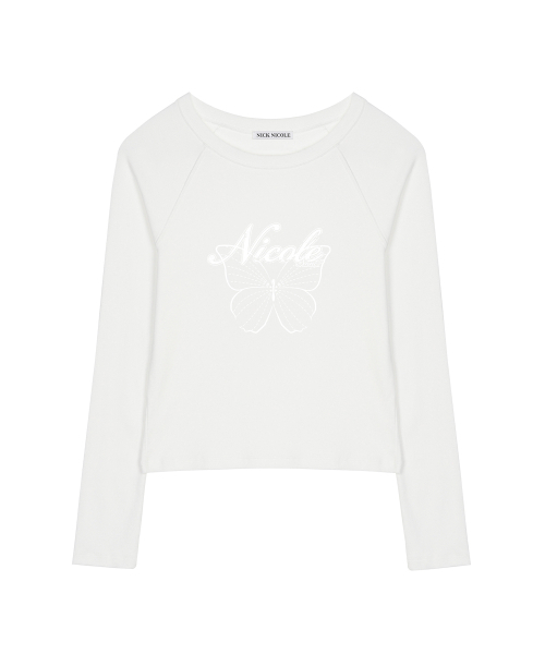 NICK&NICOLE（ニックアンドニコール）の「NICOLE BUTTERFLY ラグラントップ_アイボリー（Tシャツ/カットソー・レディース・アイボリー・FREE）」の3枚目の写真