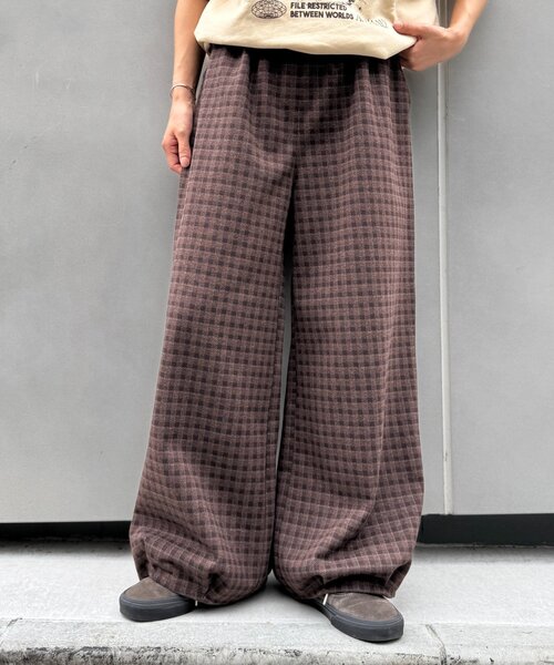 CIAOPANIC TYPY(チャオパニックティピー)の「【UNISEX】カットメルトンチェックカーブパンツ(その他パンツ・レディース・ネイビー/ブラウン・MEDIUM/LARGE)」の21枚目の写真