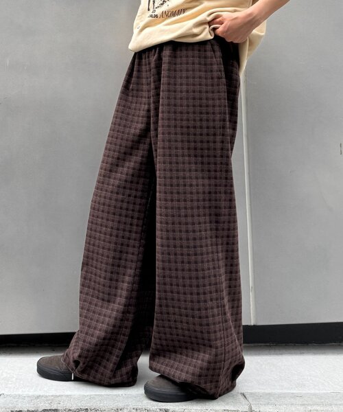 CIAOPANIC TYPY(チャオパニックティピー)の「【UNISEX】カットメルトンチェックカーブパンツ(その他パンツ・レディース・ネイビー/ブラウン・MEDIUM/LARGE)」の15枚目の写真