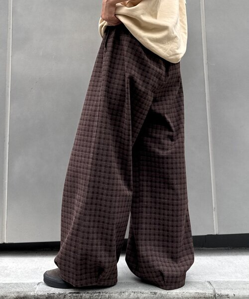 CIAOPANIC TYPY(チャオパニックティピー)の「【UNISEX】カットメルトンチェックカーブパンツ(その他パンツ・レディース・ネイビー/ブラウン・MEDIUM/LARGE)」の16枚目の写真