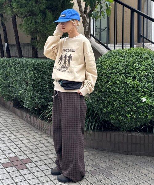 CIAOPANIC TYPY(チャオパニックティピー)の「【UNISEX】カットメルトンチェックカーブパンツ(その他パンツ・レディース・ネイビー/ブラウン・MEDIUM/LARGE)」の20枚目の写真
