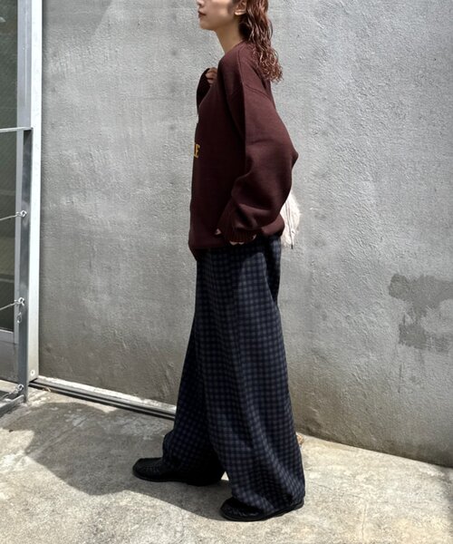 CIAOPANIC TYPY(チャオパニックティピー)の「【UNISEX】カットメルトンチェックカーブパンツ(その他パンツ・レディース・ネイビー/ブラウン・MEDIUM/LARGE)」の13枚目の写真