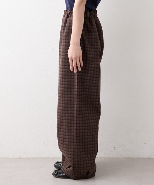 CIAOPANIC TYPY(チャオパニックティピー)の「【UNISEX】カットメルトンチェックカーブパンツ(その他パンツ・レディース・ネイビー/ブラウン・MEDIUM/LARGE)」の4枚目の写真