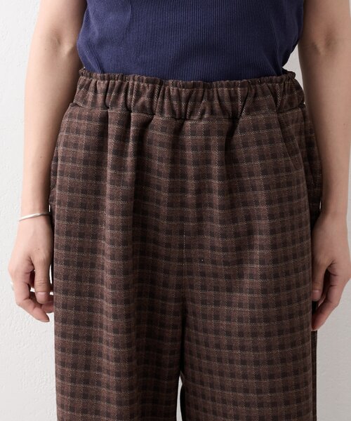 CIAOPANIC TYPY(チャオパニックティピー)の「【UNISEX】カットメルトンチェックカーブパンツ(その他パンツ・レディース・ネイビー/ブラウン・MEDIUM/LARGE)」の6枚目の写真