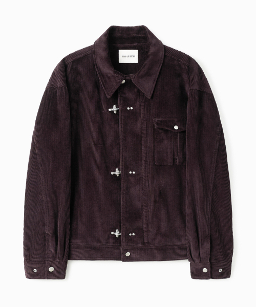 TRIP LE SENS(トリップ ル センス)の「HB CORD ファイヤーマン closer ジャケット_ワイン(デニムジャケット・メンズ・その他・SMALL/MEDIUM/LARGE)」の1枚目の写真