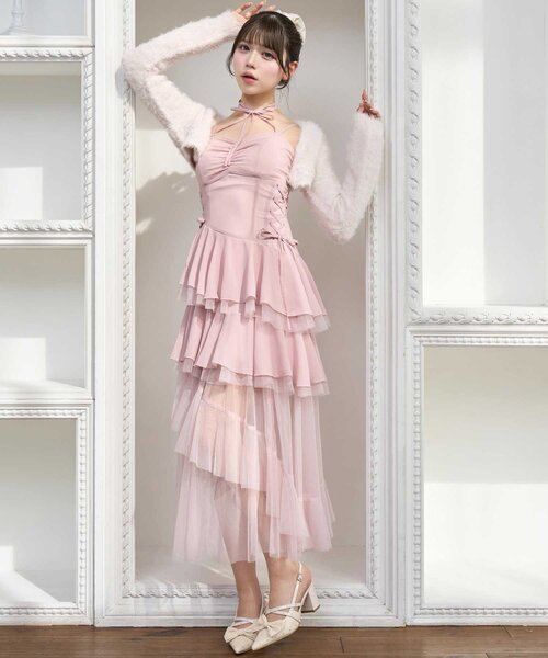 ワンピース Belle Charme Belle Charme】Double Lace-up Volume Cami Onepiece（ワンピース