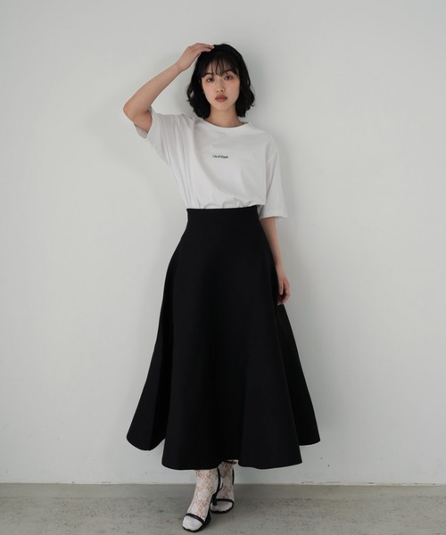 Cla STEllaR(クラステラ)の「きれいめ ニットフレアスカート ロング ブラック(スカート・レディース・ブラック・X-SMALL/SMALL/MEDIUM)」の2枚目の写真