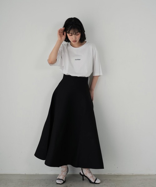 Cla STEllaR(クラステラ)の「きれいめ ニットフレアスカート ロング ブラック(スカート・レディース・ブラック・X-SMALL/SMALL/MEDIUM)」の3枚目の写真