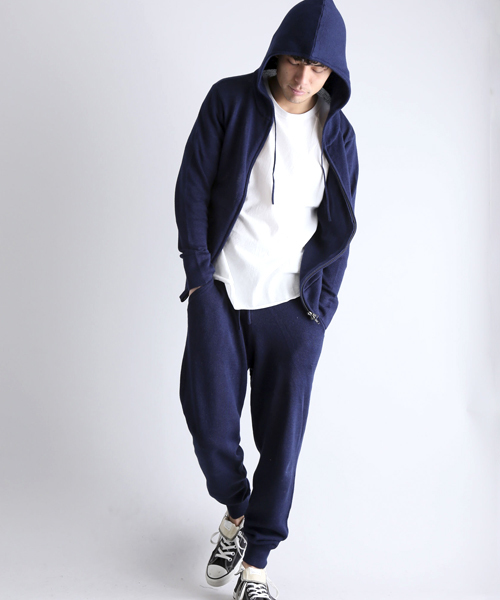 Denime(ドゥニーム)の「CL ZIP PARKA KNIT/コットンリネンニットジップパーカー(カーディガン/ボレロ・メンズ・ネイビー/ベージュ/グリーン・LARGE/MEDIUM/X-LARGE)」の5枚目の写真