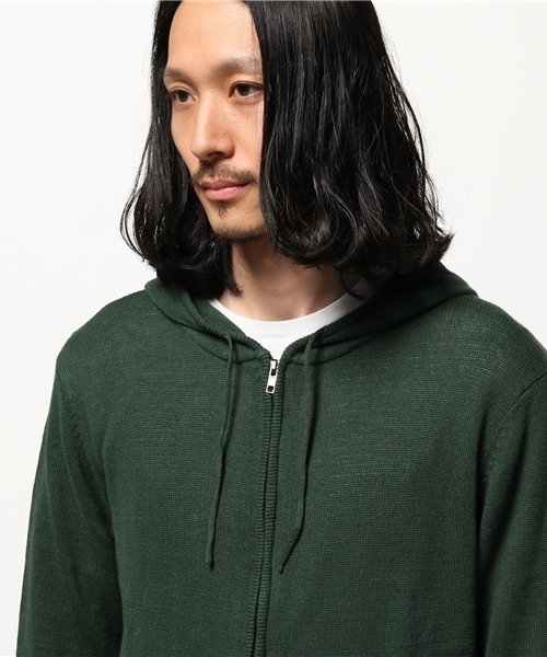 Denime(ドゥニーム)の「CL ZIP PARKA KNIT/コットンリネンニットジップパーカー(カーディガン/ボレロ・メンズ・ネイビー/ベージュ/グリーン・LARGE/MEDIUM/X-LARGE)」の11枚目の写真