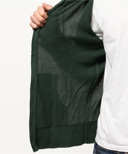 Denime(ドゥニーム)の「CL ZIP PARKA KNIT/コットンリネンニットジップパーカー(カーディガン/ボレロ・メンズ・ネイビー/ベージュ/グリーン・LARGE/MEDIUM/X-LARGE)」の13枚目の写真