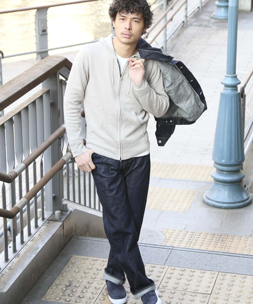 Denime(ドゥニーム)の「CL ZIP PARKA KNIT/コットンリネンニットジップパーカー(カーディガン/ボレロ・メンズ・ネイビー/ベージュ/グリーン・LARGE/MEDIUM/X-LARGE)」の15枚目の写真