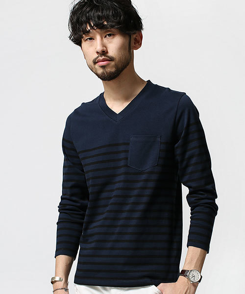 NANO universe(ナノユニバース)の「40/2パネルボーダーTee L/S(Tシャツ/カットソー・メンズ・その他3/その他2/その他1/その他4・LARGE/X-LARGE/MEDIUM/SMALL)」の4枚目の写真