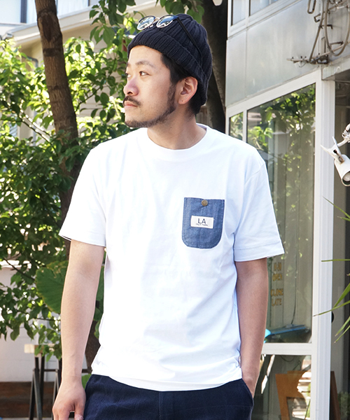 GGD（ジージーディー）の「Modishgaze / USAコットンシャンブレーTシャツ			（Tシャツ/カットソー・メンズ・ホワイト/ブラック・L/M）」の2枚目の写真