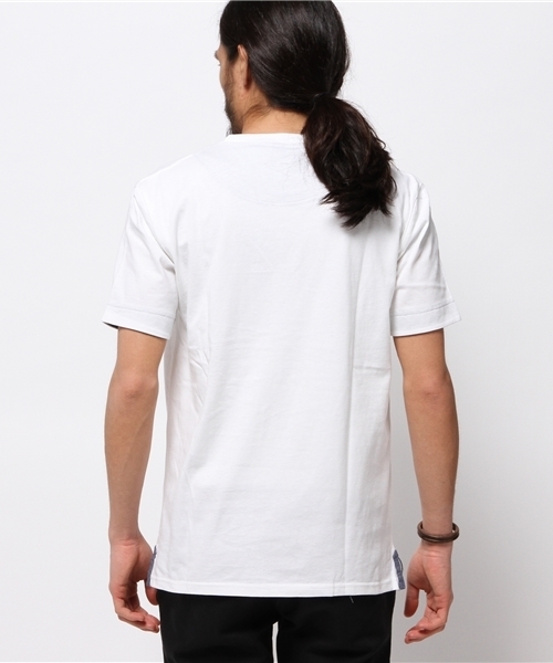 GGD（ジージーディー）の「Modishgaze / USAコットンシャンブレーTシャツ			（Tシャツ/カットソー・メンズ・ホワイト/ブラック・L/M）」の4枚目の写真