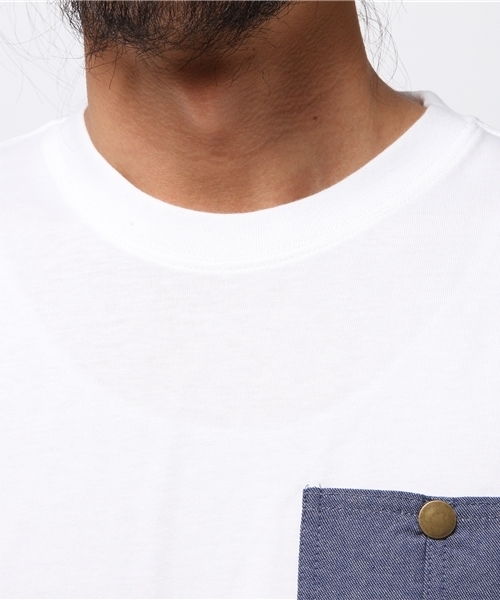 GGD（ジージーディー）の「Modishgaze / USAコットンシャンブレーTシャツ			（Tシャツ/カットソー・メンズ・ホワイト/ブラック・L/M）」の5枚目の写真