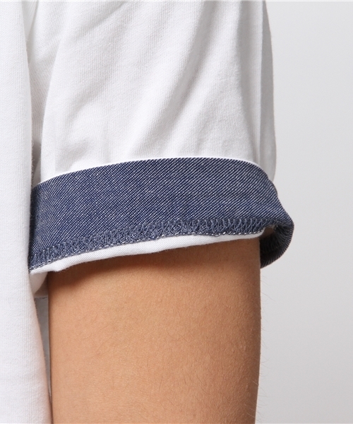 GGD（ジージーディー）の「Modishgaze / USAコットンシャンブレーTシャツ			（Tシャツ/カットソー・メンズ・ホワイト/ブラック・L/M）」の7枚目の写真