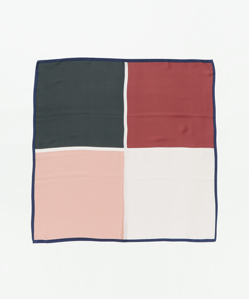 LBC（エルビーシー）の「カラーブロックスカーフ               （バンダナ/スカーフ・レディース・オリーブ/ワインレッド・ONE SIZE）」の3枚目の写真