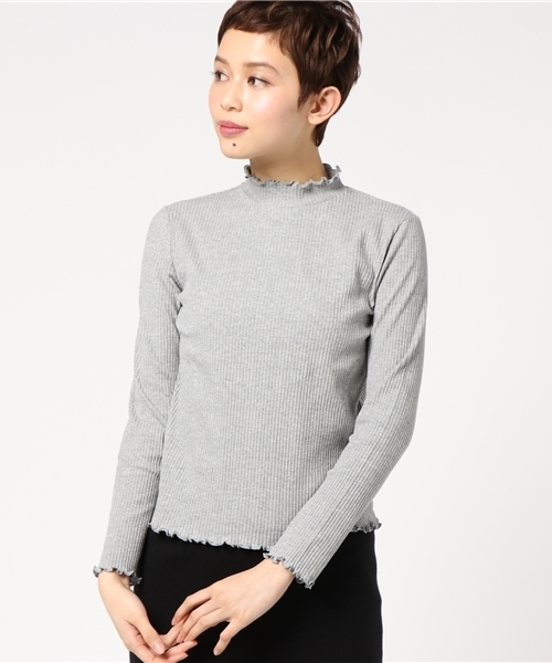 archives（アルシーヴ）の「ハイネックメローロングスリーブ（Tシャツ/カットソー・レディース・ブラック/ネイビー/ピンク/オフホワイト/グレー/レッド/マスタード・MEDIUM）」の4枚目の写真