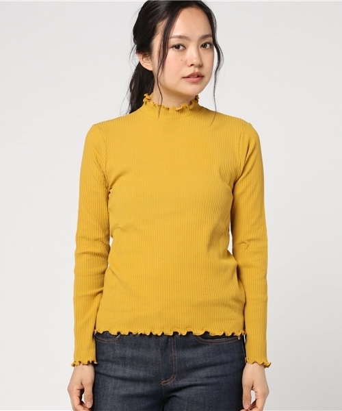 archives（アルシーヴ）の「ハイネックメローロングスリーブ（Tシャツ/カットソー・レディース・ブラック/ネイビー/ピンク/オフホワイト/グレー/レッド/マスタード・MEDIUM）」の6枚目の写真