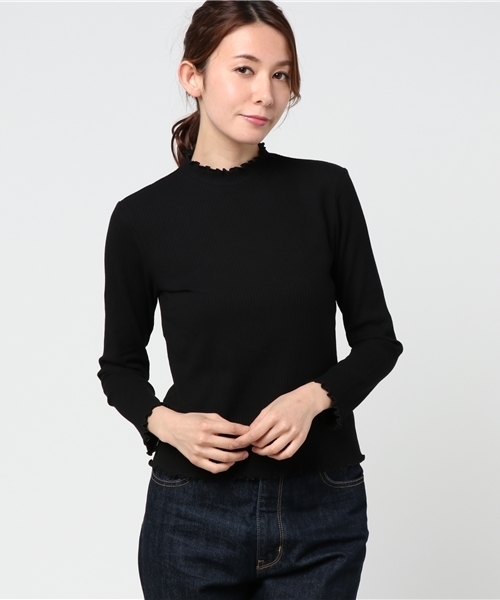 archives（アルシーヴ）の「ハイネックメローロングスリーブ（Tシャツ/カットソー・レディース・ブラック/ネイビー/ピンク/オフホワイト/グレー/レッド/マスタード・MEDIUM）」の3枚目の写真