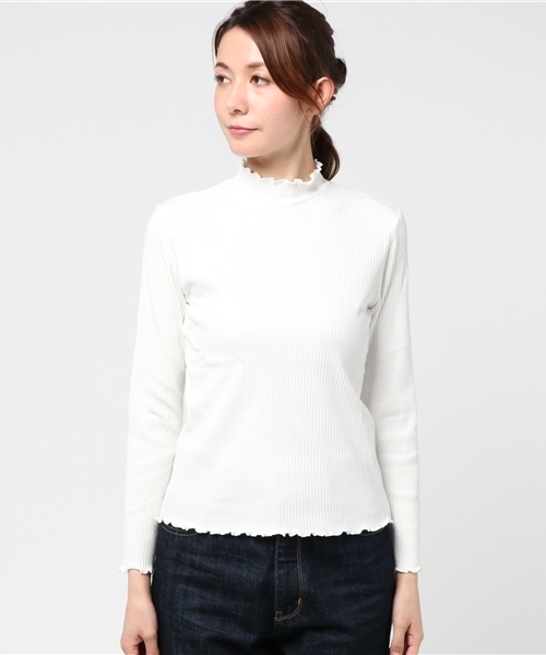 archives（アルシーヴ）の「ハイネックメローロングスリーブ（Tシャツ/カットソー・レディース・ブラック/ネイビー/ピンク/オフホワイト/グレー/レッド/マスタード・MEDIUM）」の14枚目の写真