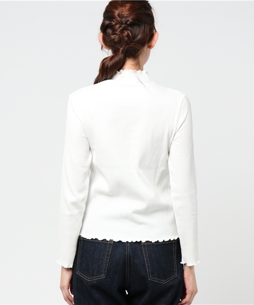 archives（アルシーヴ）の「ハイネックメローロングスリーブ（Tシャツ/カットソー・レディース・ブラック/ネイビー/ピンク/オフホワイト/グレー/レッド/マスタード・MEDIUM）」の9枚目の写真