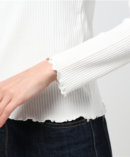 archives（アルシーヴ）の「ハイネックメローロングスリーブ（Tシャツ/カットソー・レディース・ブラック/ネイビー/ピンク/オフホワイト/グレー/レッド/マスタード・MEDIUM）」の11枚目の写真