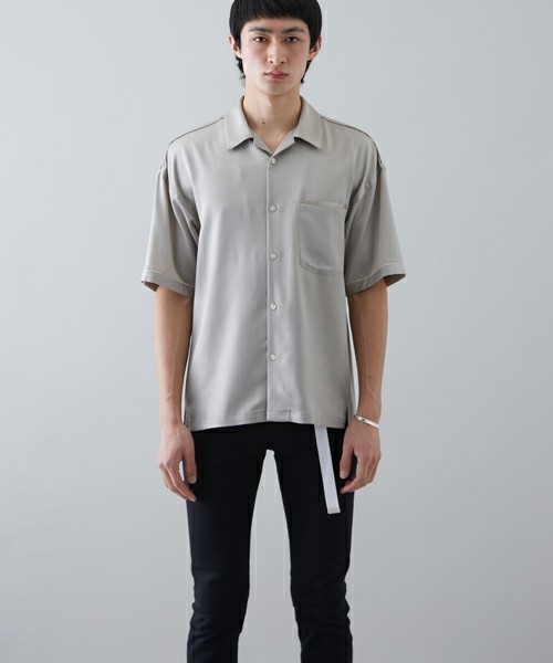 STUDIOUS（ステュディオス）の「【STUDIOUS】ドレープサテンオープンカラーシャツ（シャツ/ブラウス・メンズ・ピンク/ブラック/ベージュ・2/1）」の13枚目の写真