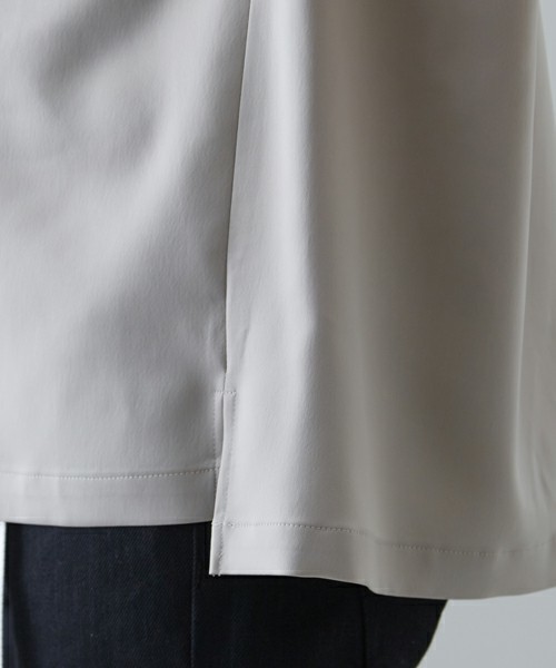 STUDIOUS（ステュディオス）の「【STUDIOUS】ドレープサテンオープンカラーシャツ（シャツ/ブラウス・メンズ・ピンク/ブラック/ベージュ・2/1）」の8枚目の写真