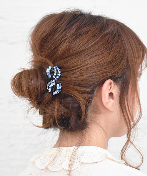 ビジューラインのまるっこミニバンスクリップ ２個セット Box付き バレッタ ヘアクリップ U ユー のファッション通販 Zozotown