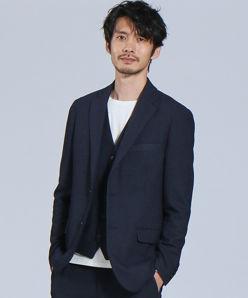 ABAHOUSE(アバハウス)の「【WEB別注/軽量/3ピース対応】フォルモザリングニットジャケット(テーラードジャケット・メンズ・ネイビー/グレー・46/50/44/48)」の14枚目の写真