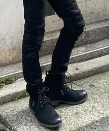 ８(eight) | プレーンブーツ PUレザー サイドZIP レースアップ(ブーツ)