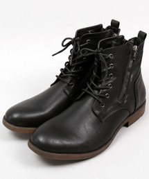 8(eight) | プレーンブーツ PUレザー サイドZIP レースアップ(ブーツ)